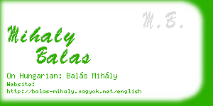mihaly balas business card
