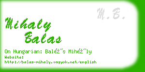 mihaly balas business card